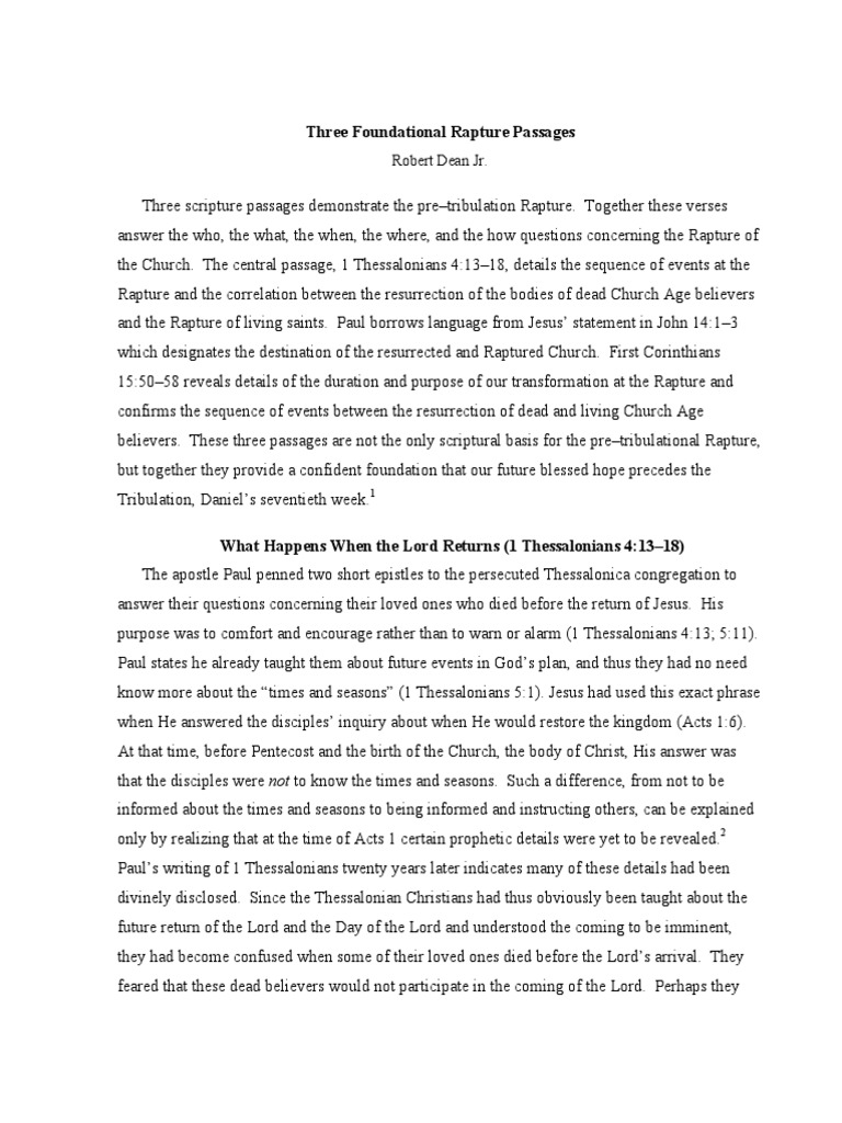 Pre-Tribulation Rapture Explained | PDF | Rapture | Second Coming