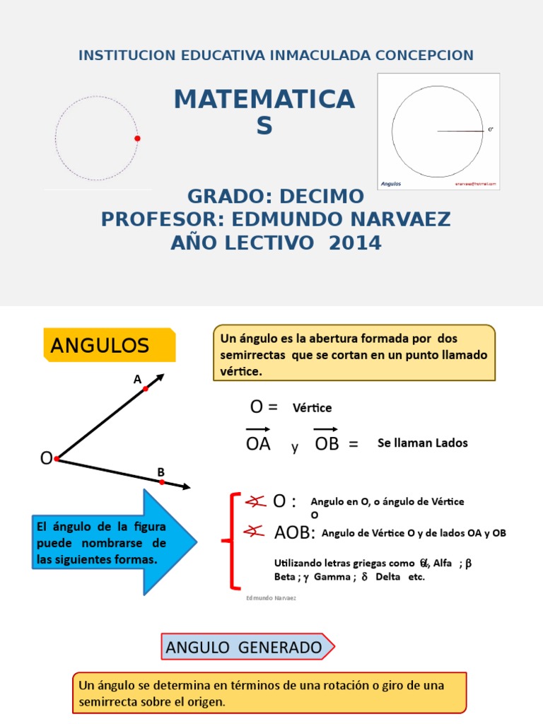 Tipos y Medidas de Ángulos en Matemáticas | PDF | Sistema de ...