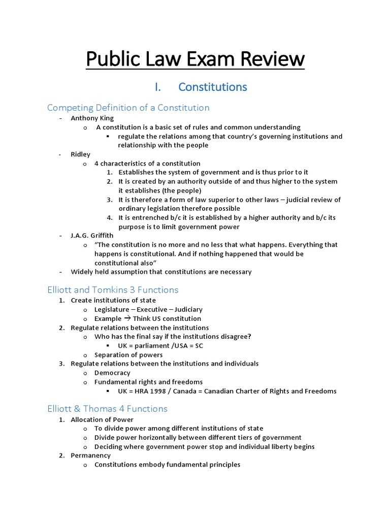 Public Law Exam Review | PDF | Constitution | Parliament Of The United ...