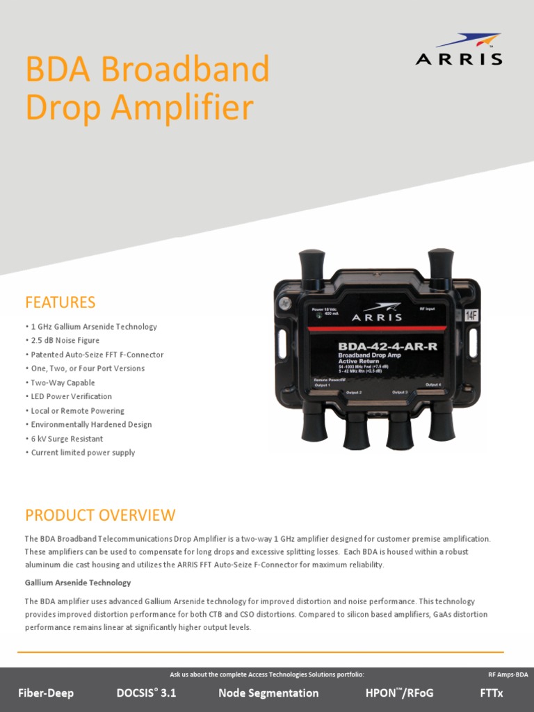 Bda Drop Amplifier Ds PDF Amplifier Gallium Arsenide