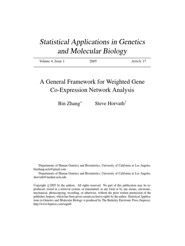 Weighted Gene Co-Expression Network Analysis | PDF | Teaching Mathematics