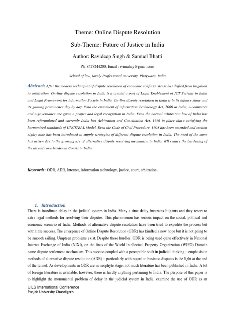 ADR Conference Paper PDF Alternative Dispute Resolution Arbitration