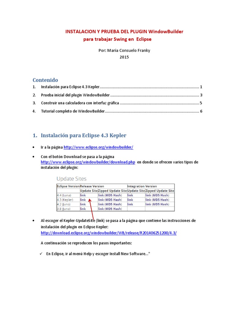 Instalación y Uso de WindowBuilder en Eclipse | PDF | Eclipse (software ...