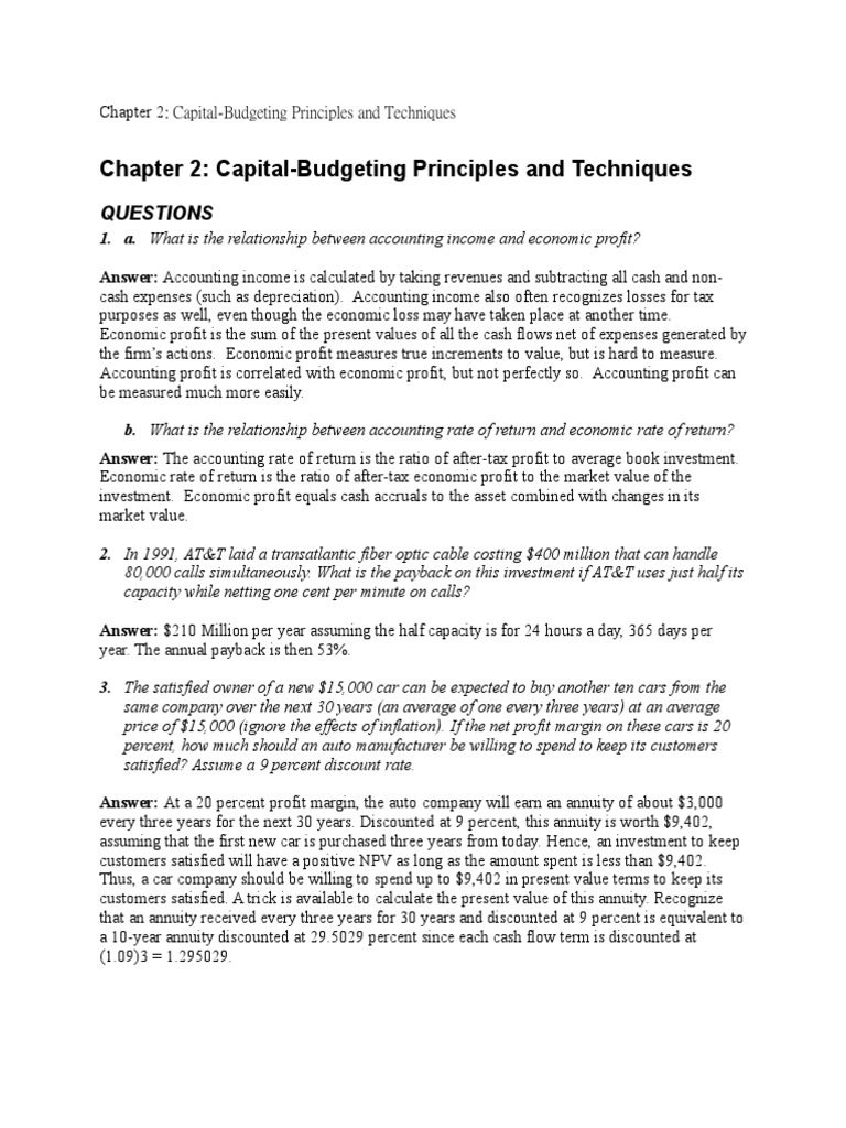 Capital Budgeting Techniques Explained | PDF | Net Present Value ...