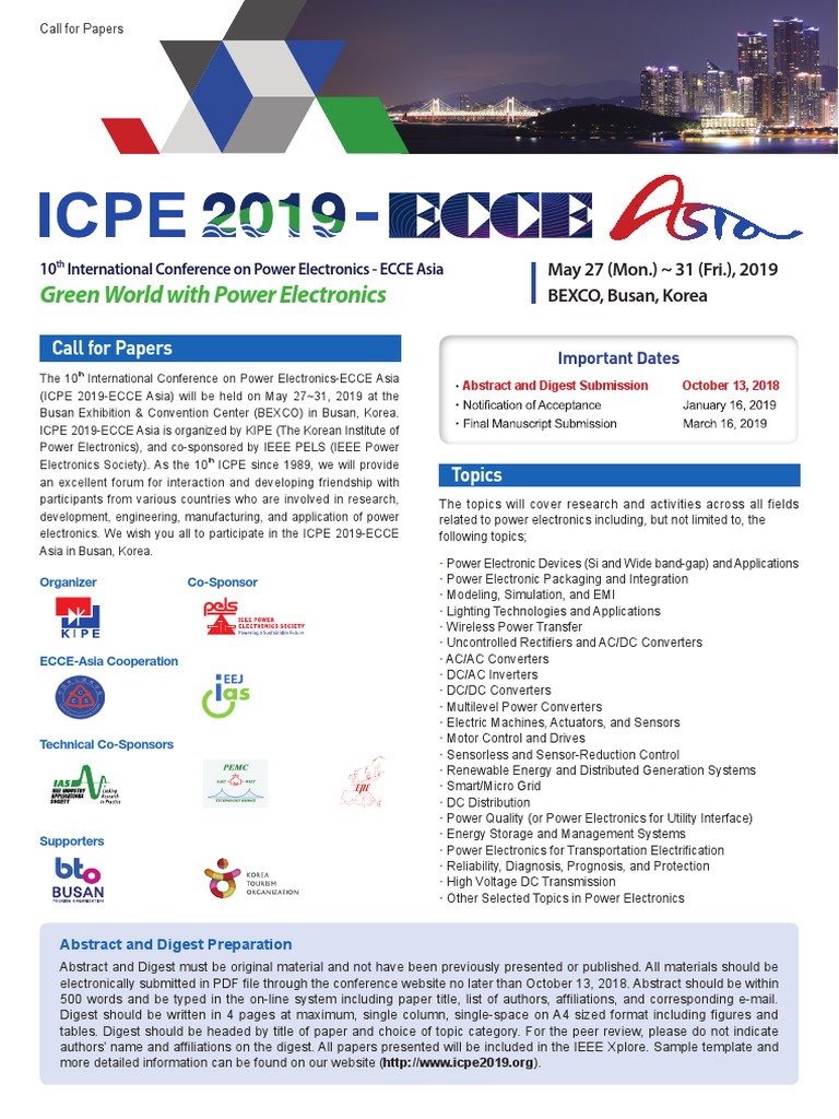 ICPE 2019ECCE Asia Call For Papers Final (20180509) PDF Power