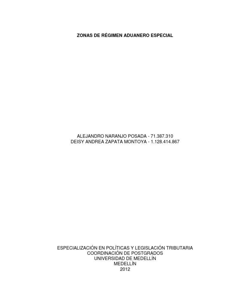 Zonas De Régimen Aduanero Especial Descargar Gratis Pdf Aduana