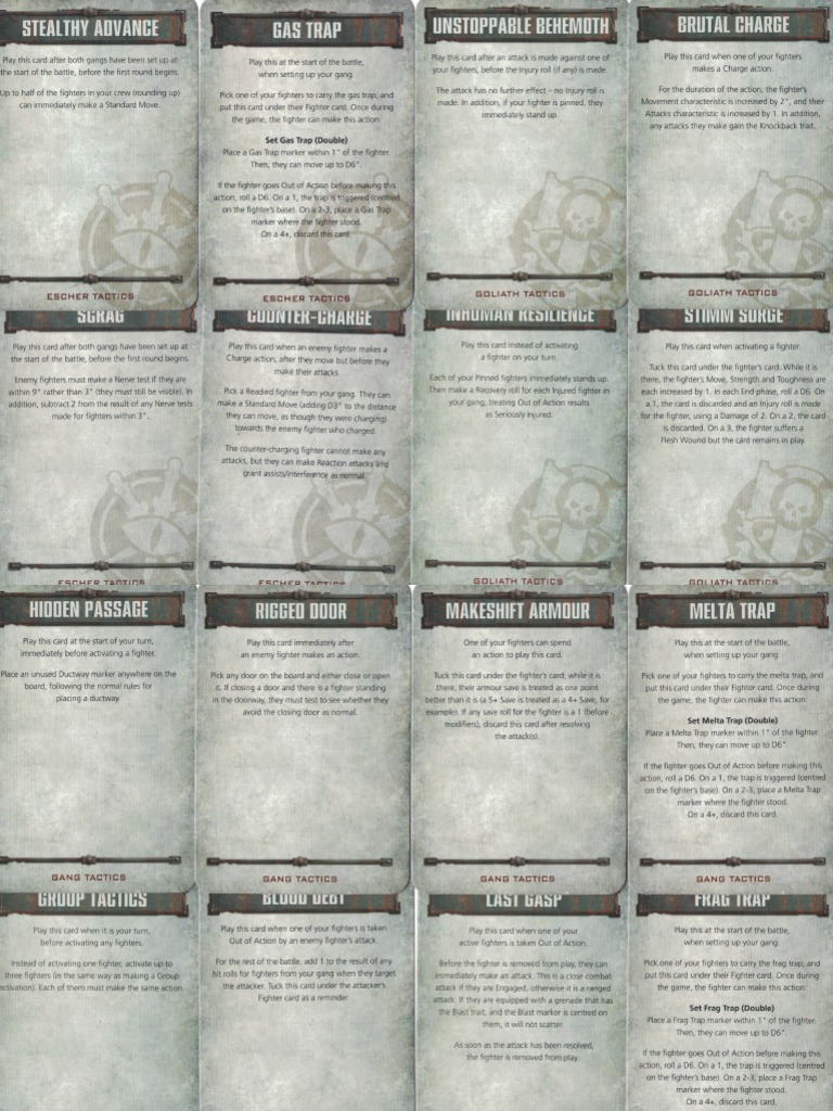 Necromunda Tactic Cards PDF | PDF