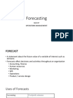 Forecasting: Unit-07 Operations Management