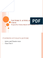 Ecture Active and Passive Voice: Prepared By: Farhan Ahmed (46 Common, FSP)
