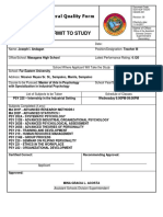 GQF Permit to Study Form Secondary