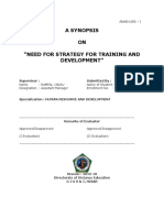 Synopsis On Need For Strategy For Training and Development