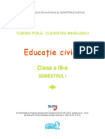 Educatie Civica Clasa III A Semestrul 1 Editura Arthur