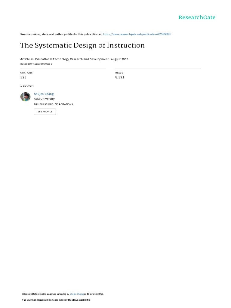 The Systematic Design of Instruction | PDF | Instructional Design ...