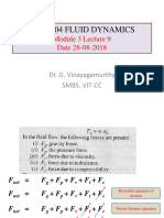 Mee1004 Fluid Dynamics: Module 3 Lecture 9 Date 28-08-2018