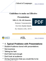 Guidelines To Make An Effective Presentations: Amity School of Languages