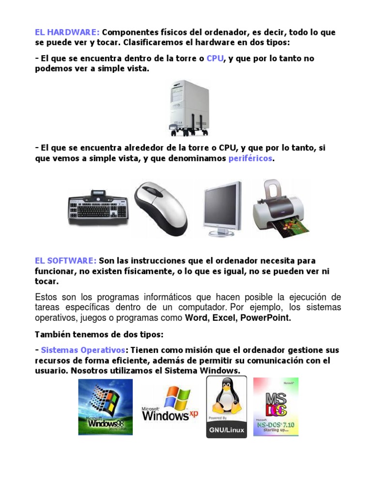 El Hardware y Software | PDF | Hardware de la computadora ...