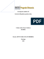 Investigación Cualitativa II Escrito 400 Palabras