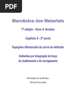 9.2 - Deflexão em Vigas, Deflexão Por Integração Da Força de Cisalhamento e Do Carregamento Do Livro Mecânica Dos Materiais, Gere, 7 Edição, Exercícios Resolvidos PDF