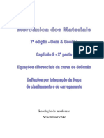 9.2 - Deflexão em Vigas, Deflexão Por Integração Da Força de Cisalhamento e Do Carregamento Do Livro Mecânica Dos Materiais, Gere, 7 Edição, Exercícios Resolvidos PDF