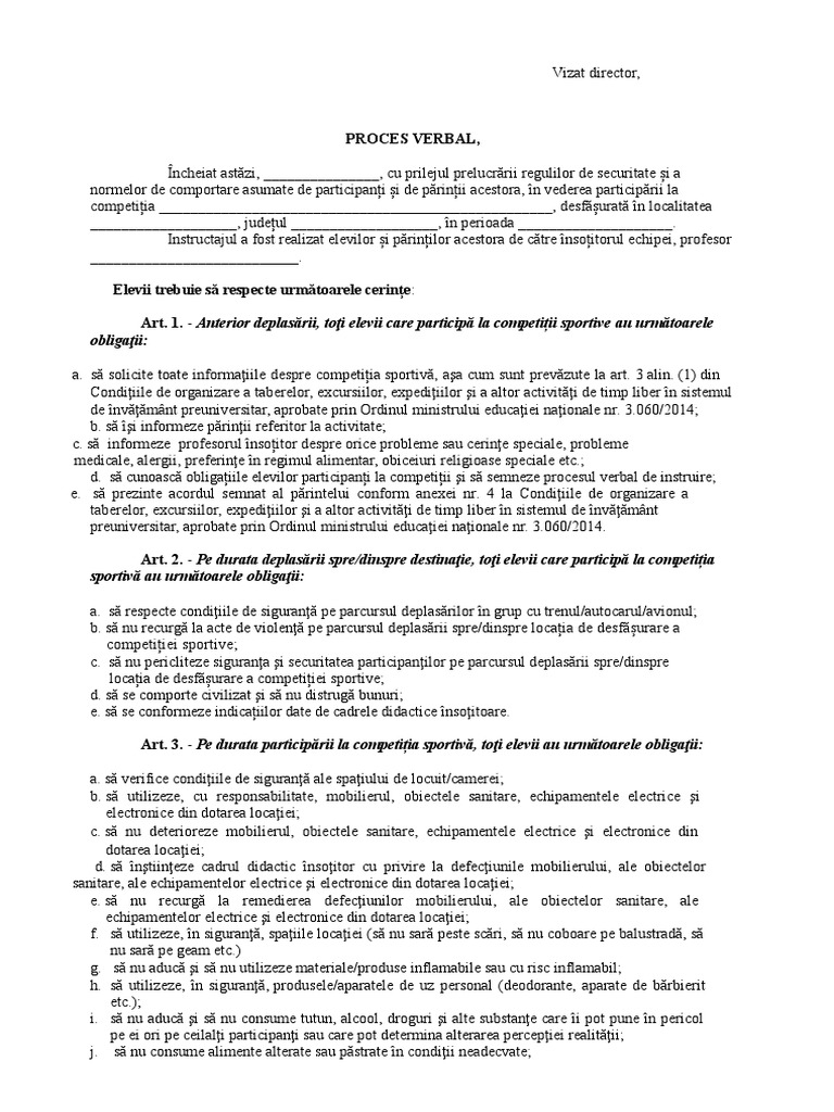 Proces Verbal Deplasare Competitii 1