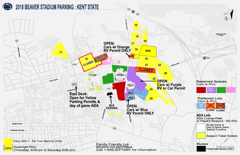 kent state parking map Open Cars W Orange Rv Permit Only Clo Sed Clo Sed kent state parking map