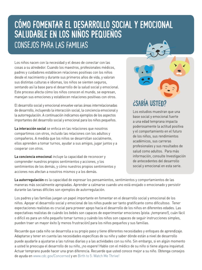 Desarrollo Social y Emocional Infantil | PDF | Las emociones | Adultos