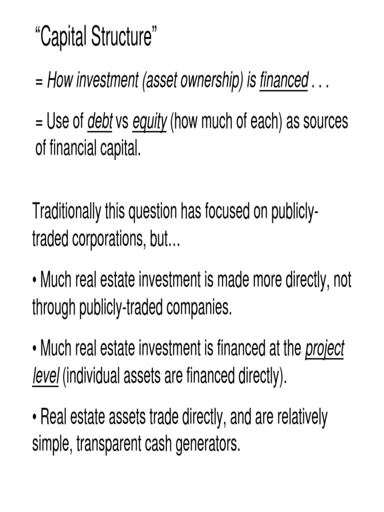 Capital Structure Pdf Pdf Equity Finance Debt