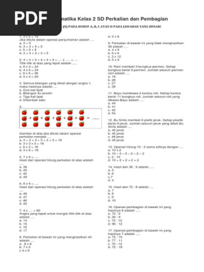 Soal Matematika Kelas 2 Sd Perkalian Dan Pembagian Docx