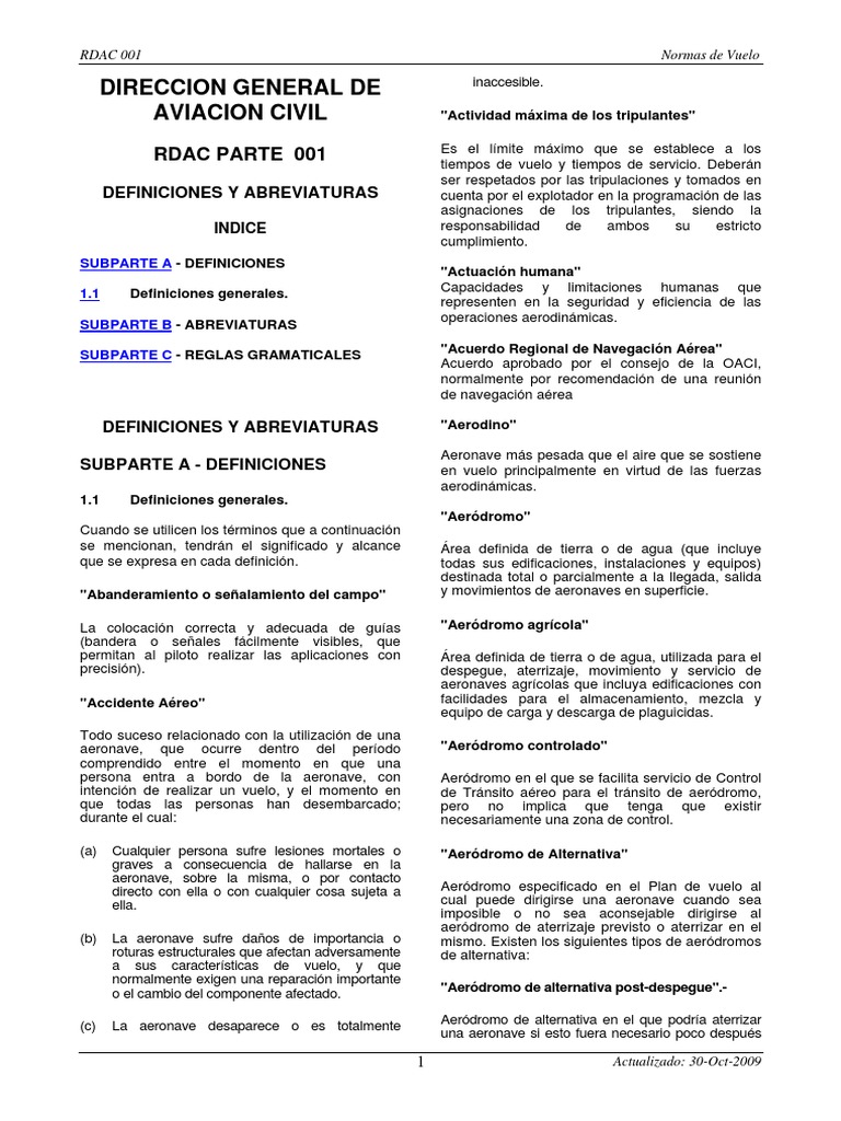 Normas de Vuelo RDAC 001 | PDF | Aeropuerto | Aeronave