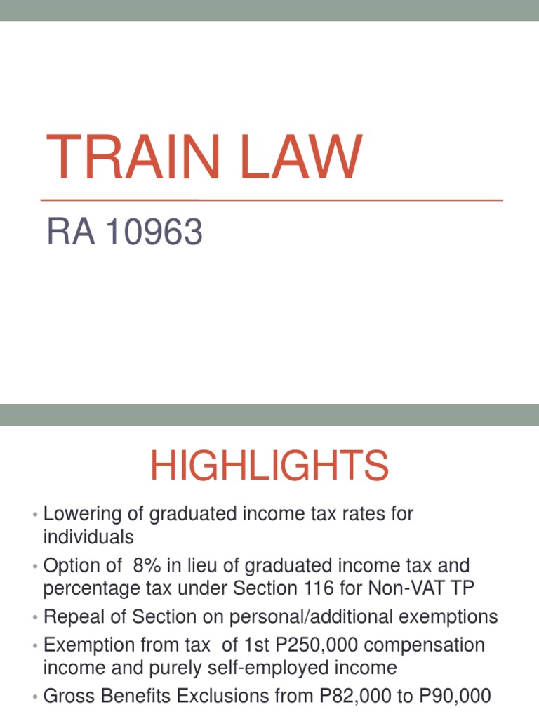 TRAINLAW Tax Tax In The United States