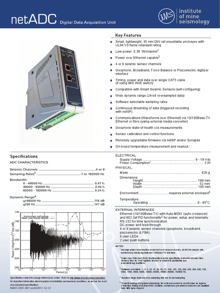 Seismic Sensor Interface Specifications | PDF | Sampling (Signal ...