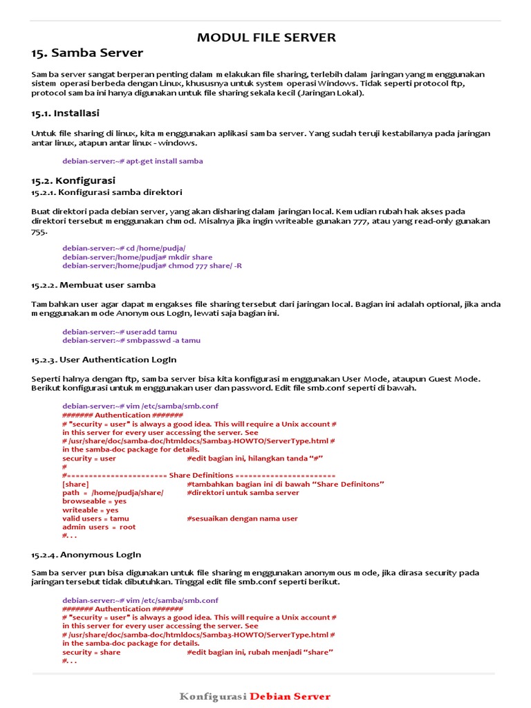 Installing Samba on Debian 12 | PDF | File Transfer Protocol | Utility ...