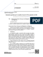 Declaración de New York para Refugiados y Migrantes