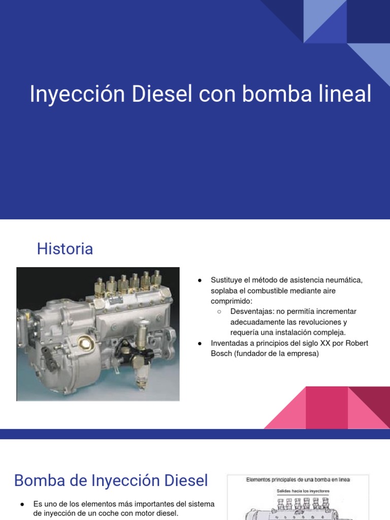 Inyección Diesel Con Bomba Lineal PDF | PDF | Tecnología energética | Bomba