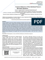 Microbial Forensics: Forensic Relevance of The Individual Person's Microbial Signature