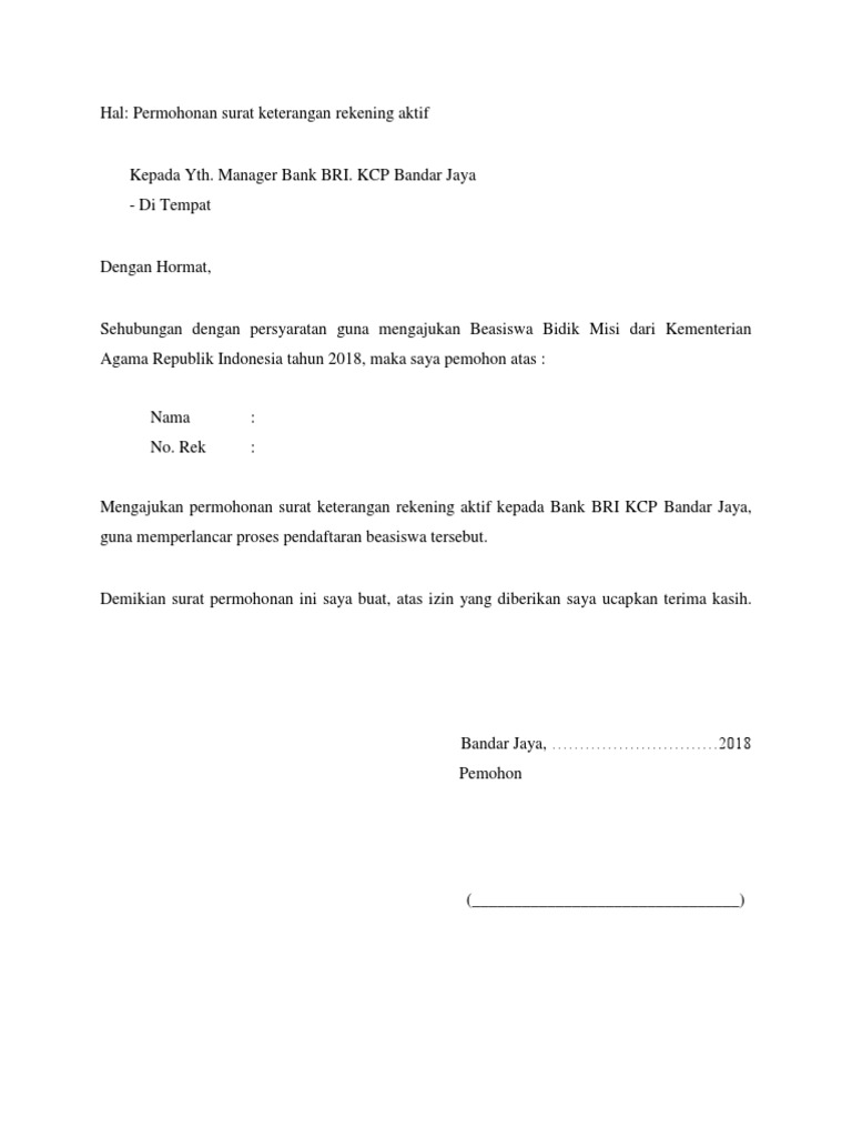 Surat Permohonan Rekening Aktif Pengertian Surat Pernyataan Non-PKP dan Cara Pengajuannya.