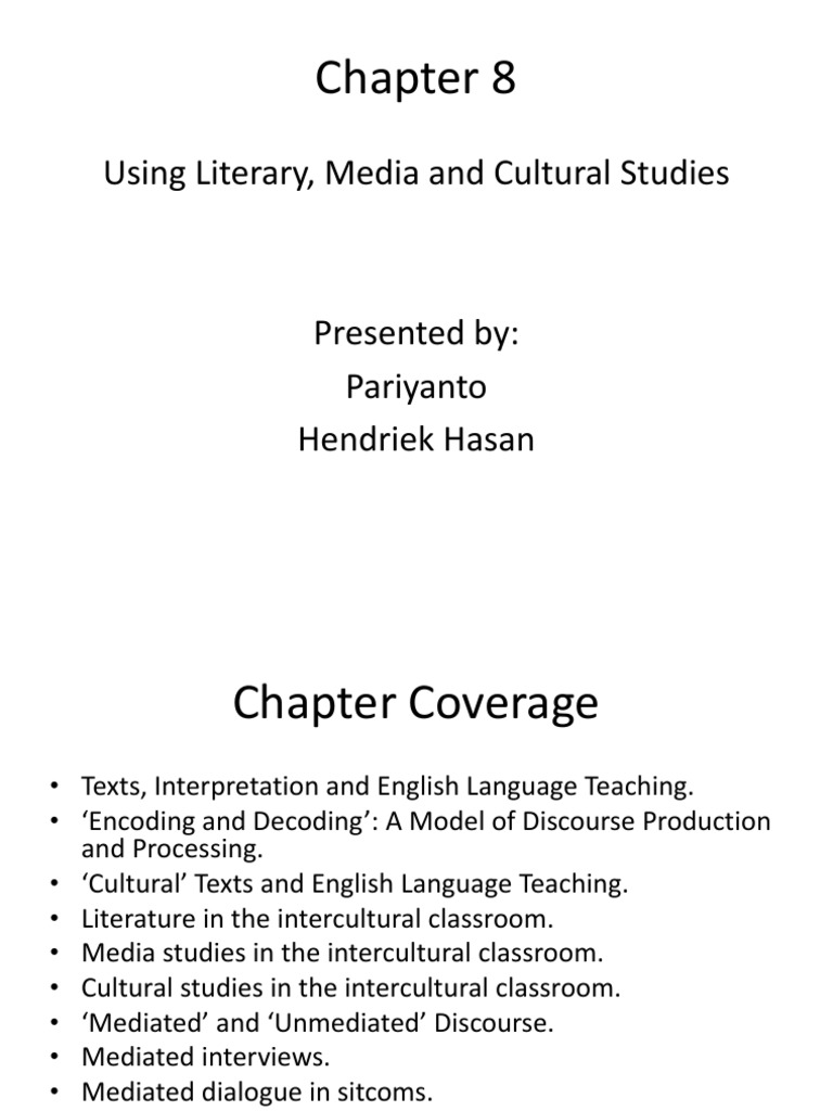 Using Literary, Media and Cultural Studies PDF Cultural Studies
