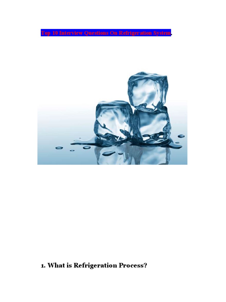 Top 10 Interview Questions On Refrigeration System. PDF