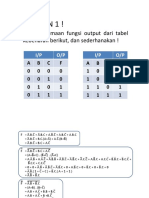 Latihan 1 !: Buat Persamaan Fungsi Output Dari Tabel Kebenaran Berikut, Dan Sederhanakan !