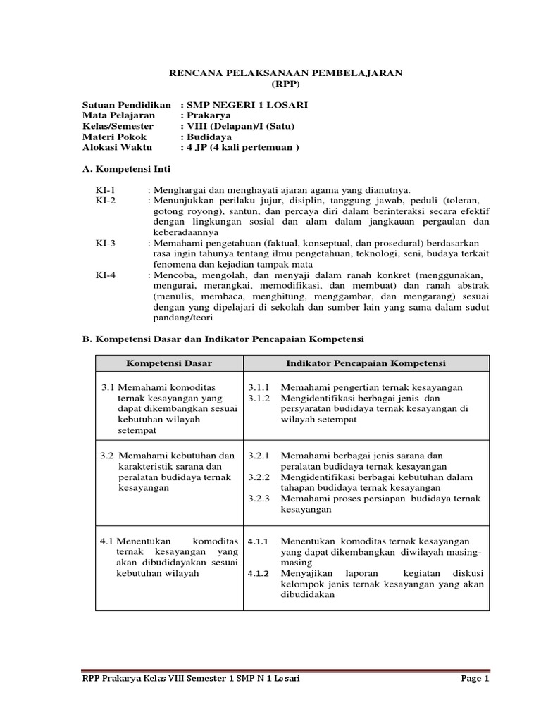 Contoh Soal Prakarya Kelas 8 Budidaya Ternak Kesayangan
