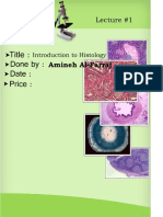 Histology, Lecture 1, Introduction To Histology (Lecture Notes)