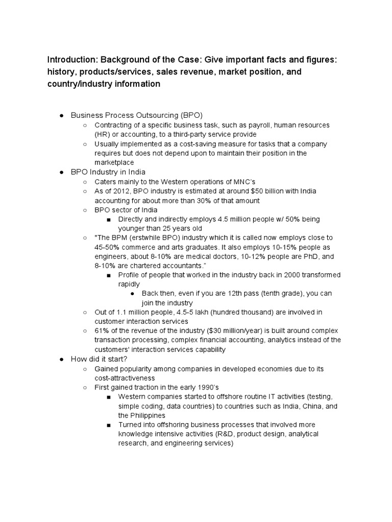 Overview of India's BPO Industry Trends | PDF | Business Process ...