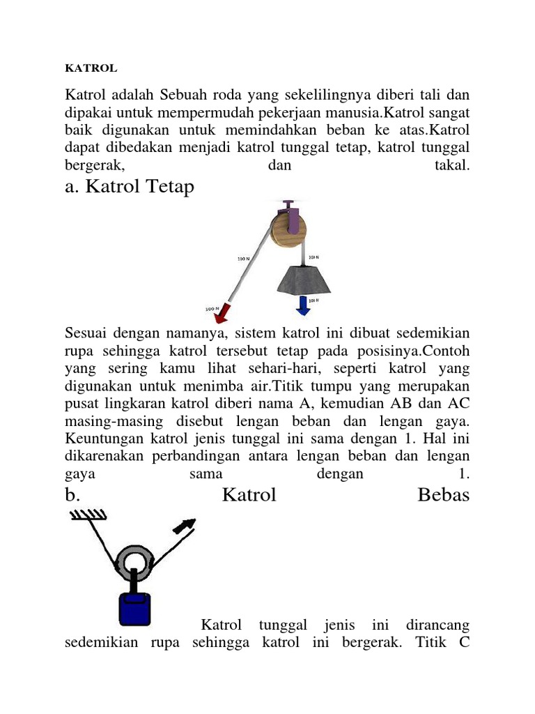 Contoh Katrol Bebas Dalam Kehidupan Sehari Hari Temukan