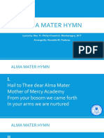 Alma Mater Hymn: Lyrics By: Rev. Fr. Philip Vincent G. Montenegro, DCT Arrange By: Ronaldo M. Paderes