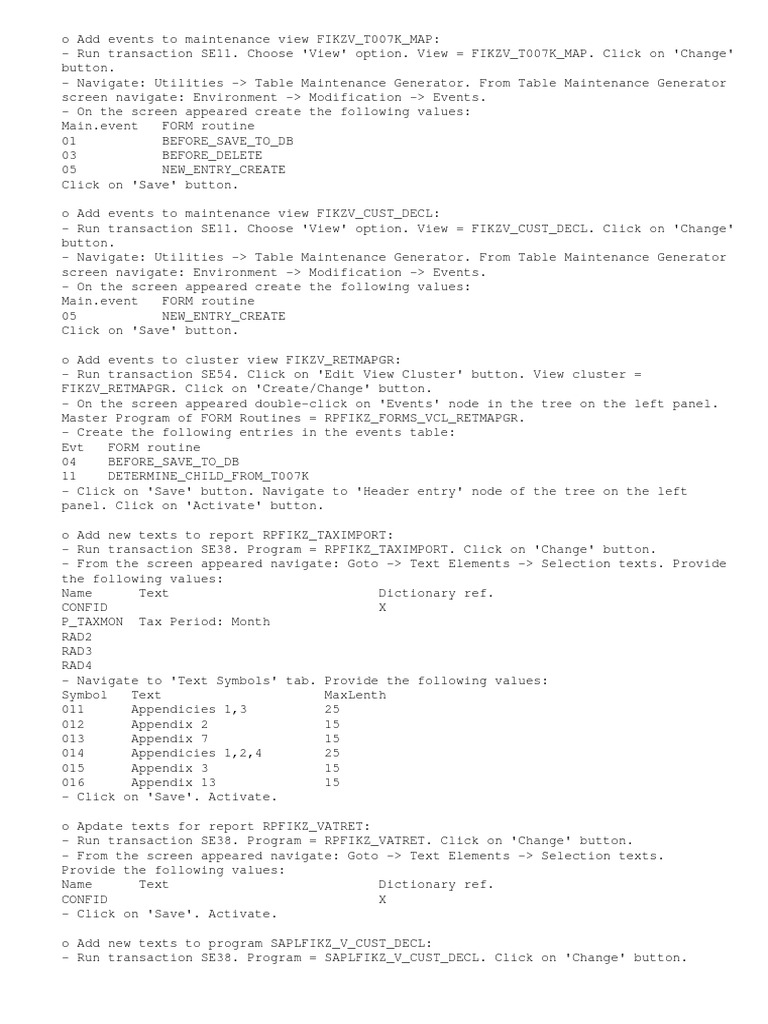 SAP Configuration and Event Setup Guide | PDF | Zip (File Format ...
