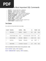 Some of The Most Important SQL Commands: Select Count Distinct From