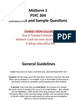 Midterm 1 PSYC 304 Guidelines and Sample Questions
