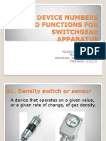 Iiee Device Numbers and Functions For Switchgear Apparatus