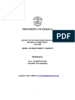University of Kerala: Result of Second Semester B.Ed. Degree Examination May 2018 (2004-Scheme Mercy Chance)