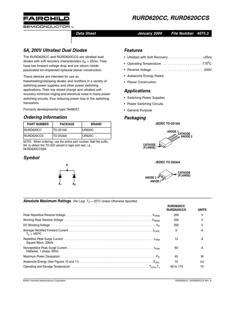Datasheet Diode Rectifier